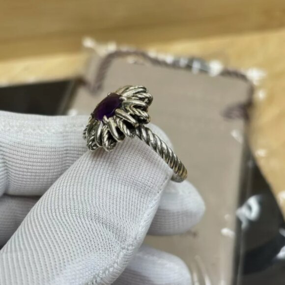 DAVID YURMAN amethyst STARBURST ring, Sz 6.25 - Picture 6 of 8